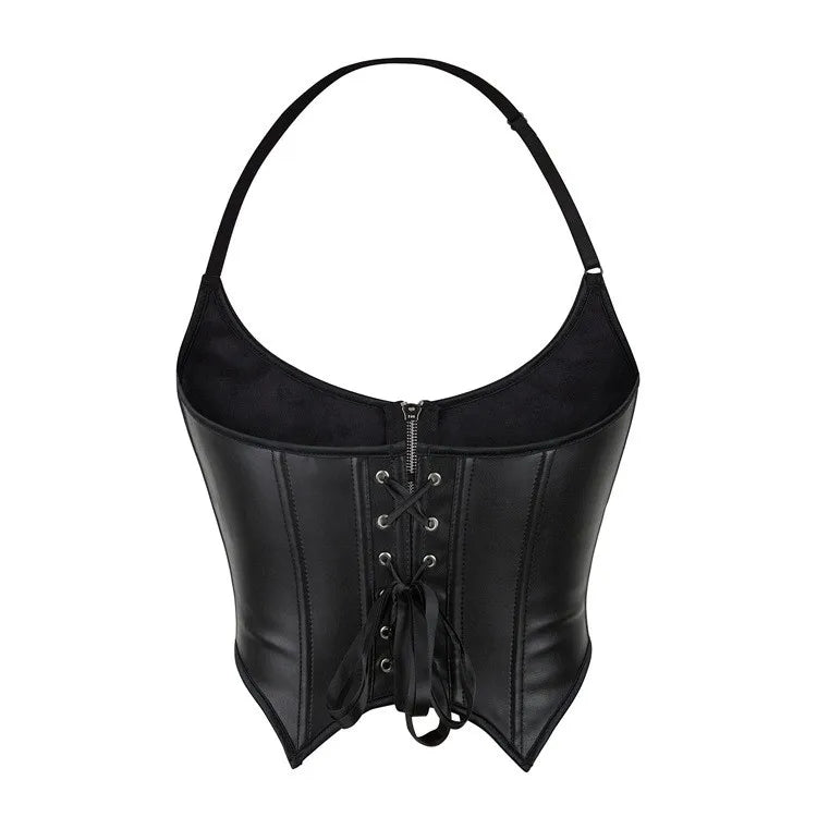 Halter-neck zipper slimmingstrapless and bracketed corset for women's shaping top