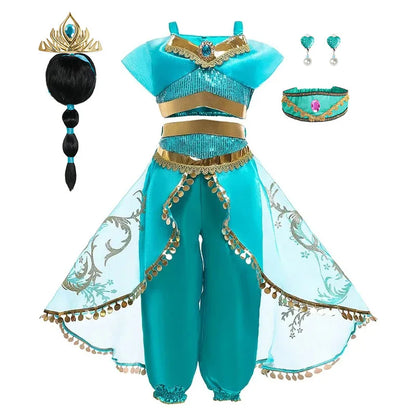 Girls Cosplay Costume Princess Dress Kids Magic Lamp Fancy Birthday Party Dresses Party Clothes 2-12Yrs