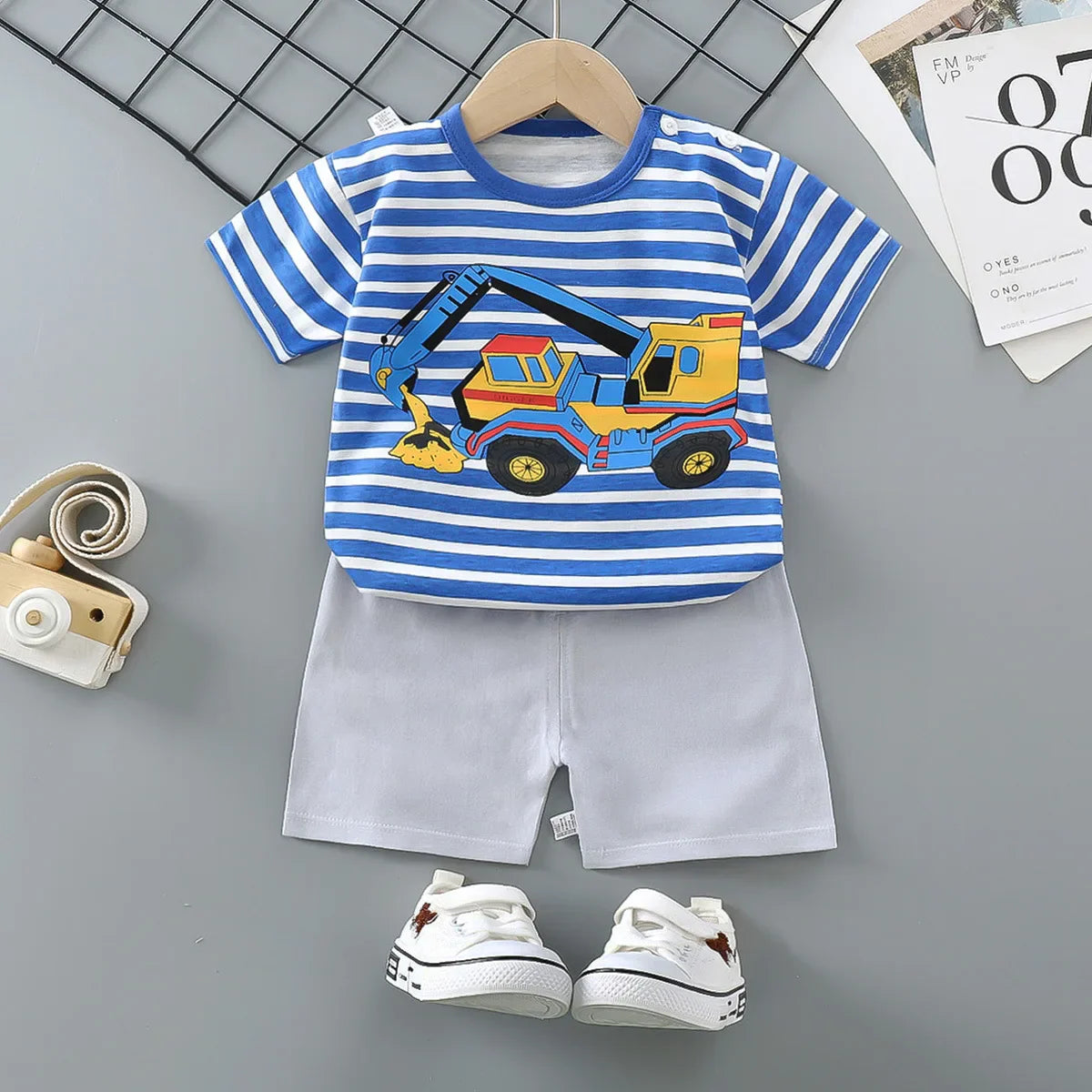 Boys Cartoon Tracksuits Short Sleeve Tshirt+Shorts Two Piece Set Toddler Casual Fashion Summer Clothes Sets