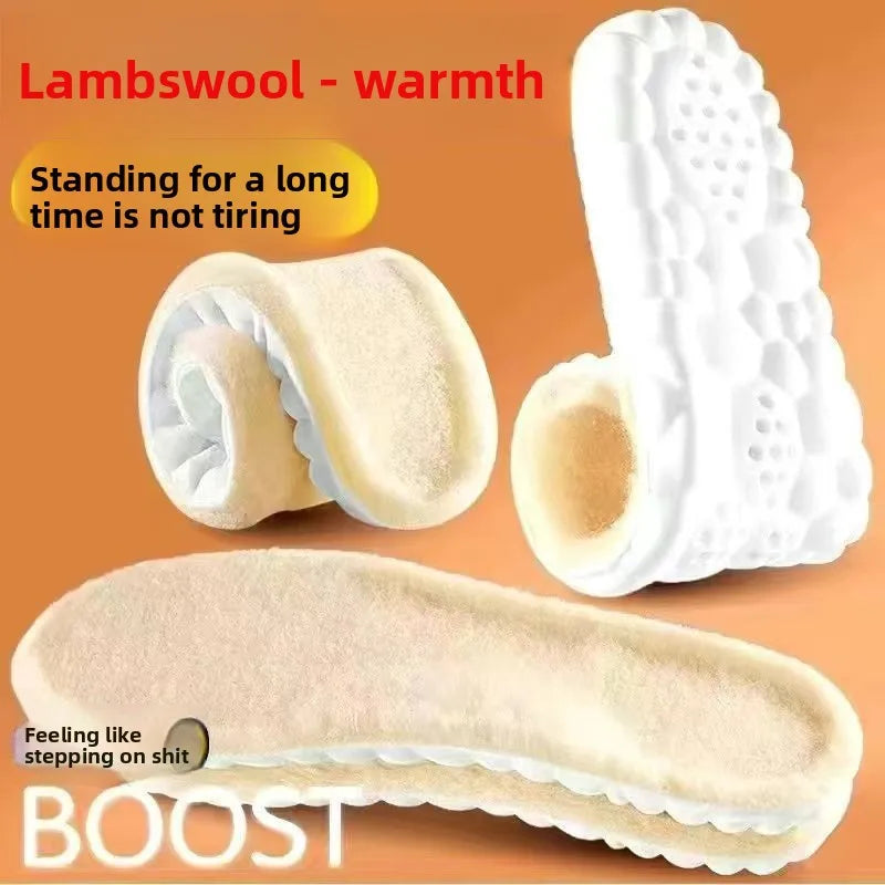 Thickened Cashmere-Like 4D Cloud Insole - Fleece-Lined Warm Comfortable Breathable Moisture-Wicking & Odor-Resistant