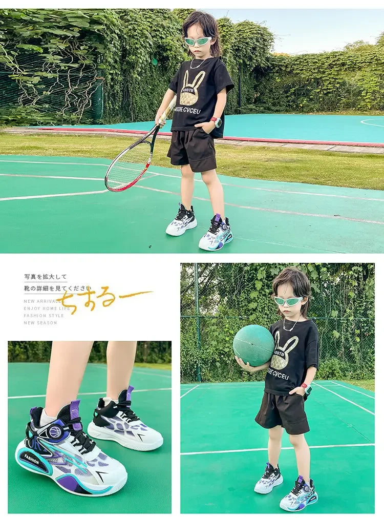 Kids Sneakers Breathable Mesh Sports Shoes for Children Boys Lightweight Basketball Shoes 2025 New Casual Sneakers Boys Trainers