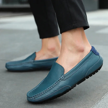 Genuine Leather Breathable Mocasines Casual Loafers Leather Shoes For Men Slip On Formal Italian Driving Flat Chaussure Homme
