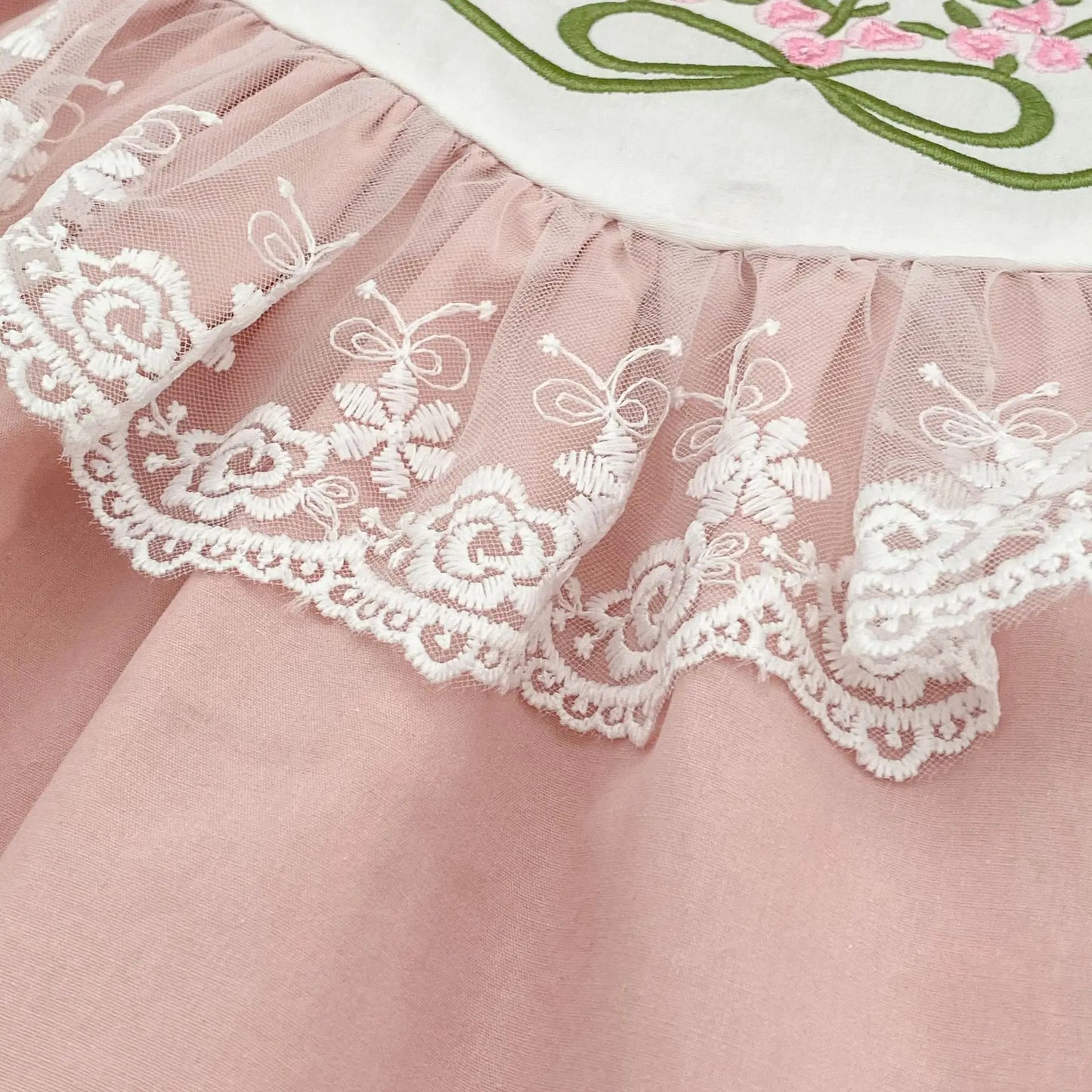 2026 New Summer Sister Clothing Short Sleeved Cotton Embroidery Kids Princess Dress 2-6Y Baby Girl Birthday Party Lace Dress