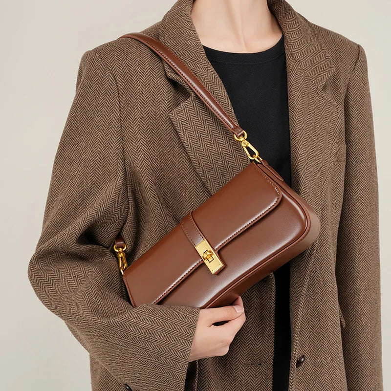 Women Genuine Leather Shoulder Bag Female Fashion Handbag Totes Small Underarm Bag Casual Daybag Mini Purse -KG1313