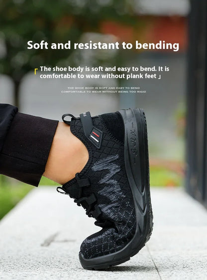 Light Breathable Sneaker Safety Shoes Steel Toe Shoes for Men Anti-slip Anti-impact Anti-puncture Outdoor Work Security Shoes