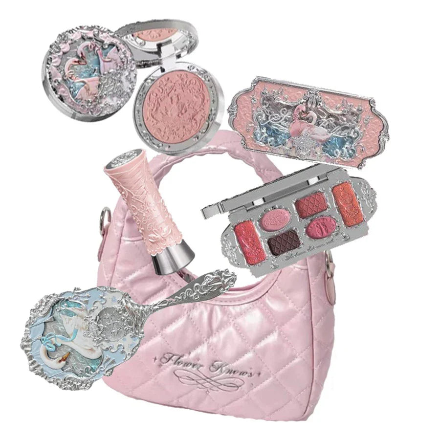 Makeup Set Box Full Swan Bear Garden Collection Embossed Blush Shine Lipstick Kit Foundation  All in Maquiagem Kit