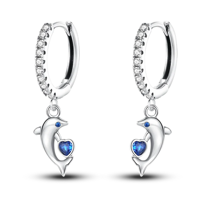 925 Silver Charms Plata De Ley 925 Jewelry Women Fashion Cute Tiny Clear Crystal CZ Stud Earrings Star Starfish Dolphin Earrings