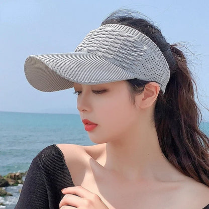 Anti-UV Sun Hats Breathable Adjustable Empty Top Visor Caps for Men