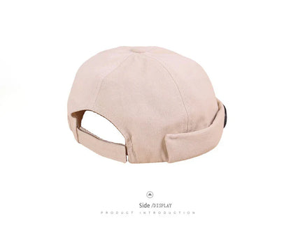Embroidery Docker Cap Without Visor Shark Letter Brimless Caps Beanies Dome Adjustable Skullcap Solid Color Fashion Hat
