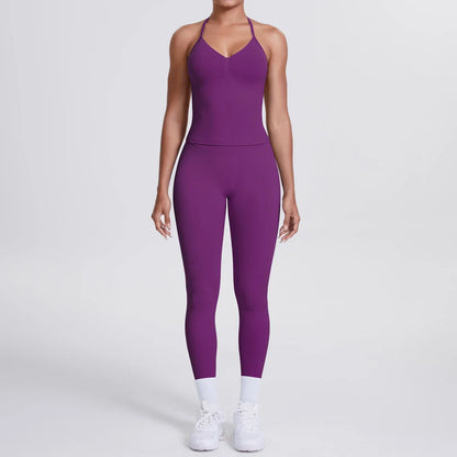2 Piece Yoga Clothes Women Tracksuit Athletic Wear Pilates Fitness Suit Gym Workout Push Up Clothes Sports Bra Leggings Suit