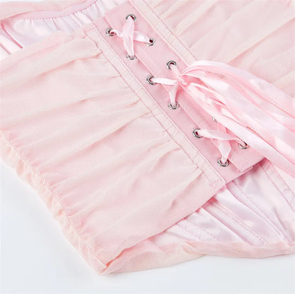 Corset Halter Crop Top Women Camisole Short Cropped Tank Tops Summer Sexy Elegant Nightclub Evening Party Female Clothes