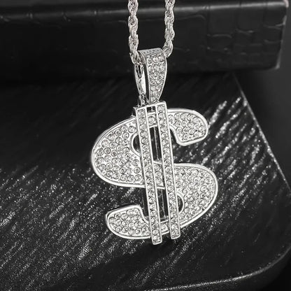 Stainless Steel 100 Dollar Bill Pendant Necklace for Men Women Fashion Lucky Wealth Jewelry Exquisite Gift