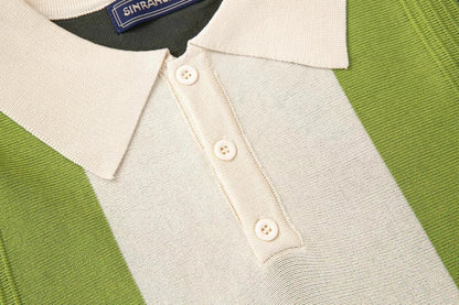 Summer Men's Clothing Luxury Knit Short Sleeve Polo Shirt Retro Button-down Patchwork Popular Fashion Business Leisure Knitwear