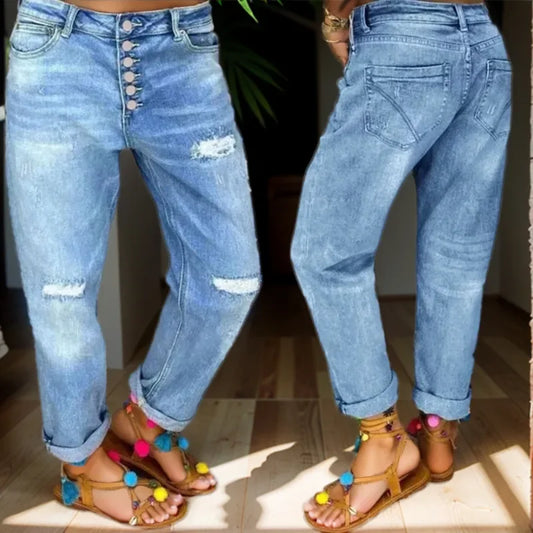 High Waist Mom Jeans Flare Pant