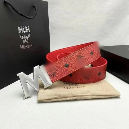 Classic Men's Belt Pure Cowhide Durable Fashionable Business Casual Alloy Buckle Hole Punching for Middle-aged And Young