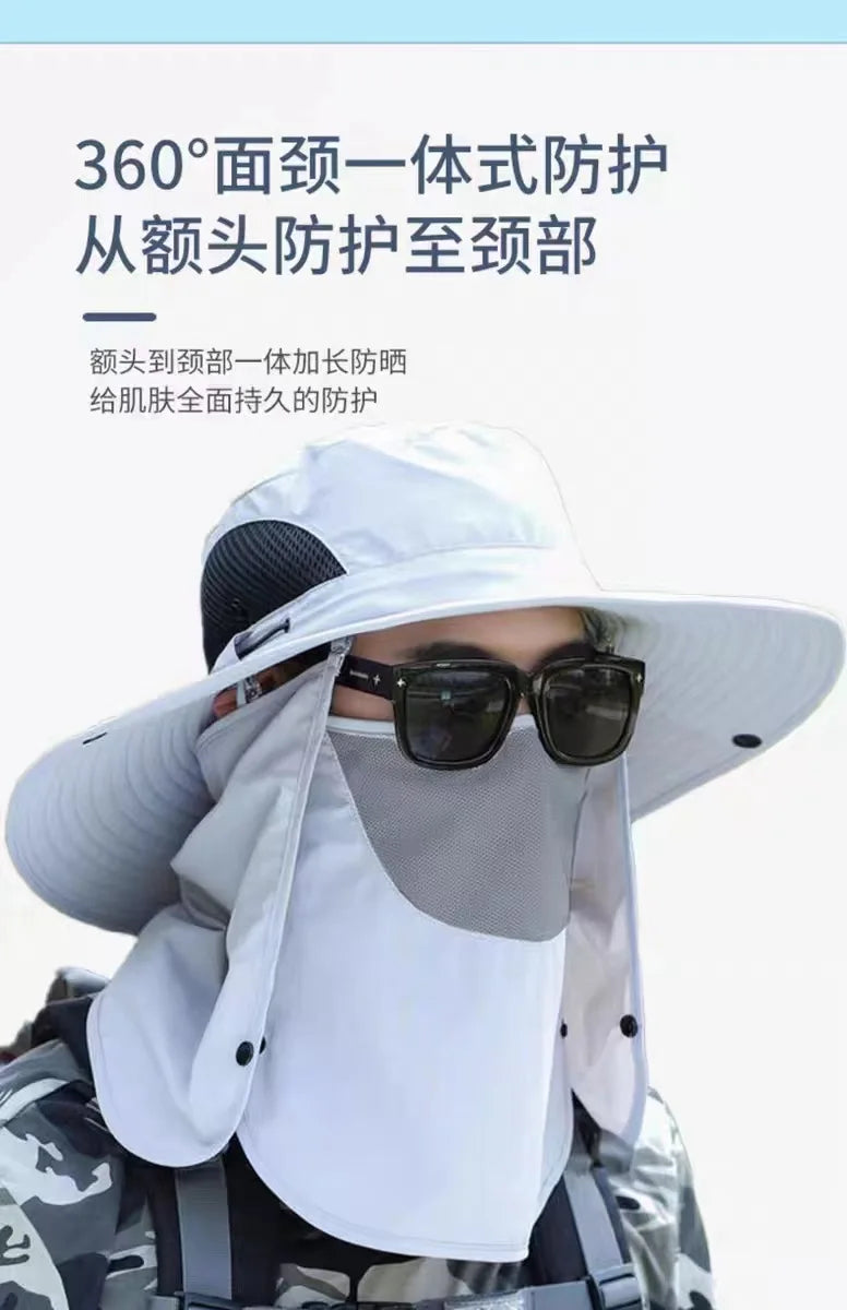 Men Sunshade Hat Big Eave Sunscreen Caps Outdoor Sports Sun Protection Hat