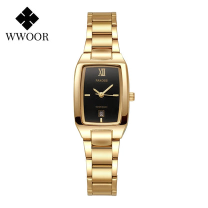 Elegant Women's Watch Fashion Stainless Steel Waterproof Ladies Quartz Wristwatch Luxury Bracelet Watches Date Reloj mujer