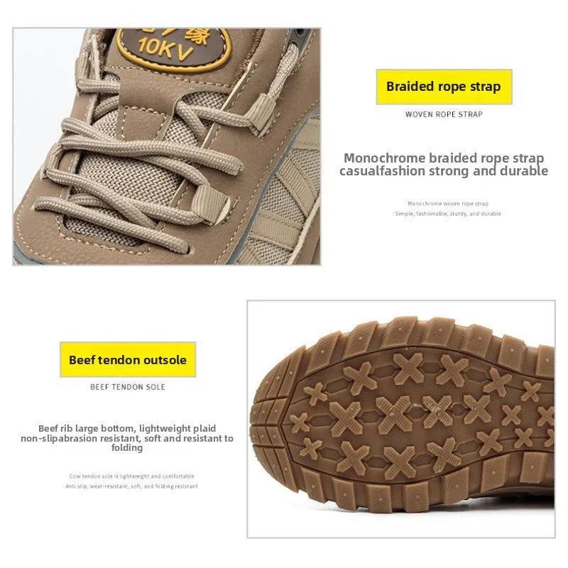 Lightweight Steel Toe Cap Shoes 10KV Anti Slip Comfortable Wear-Resistant Insulation Anti Smashing Piercing for Safety Workwear