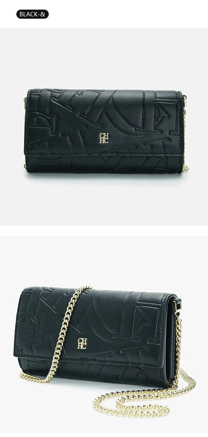 Bolsa de Ombro Feminina de Grife CH Elegante de Alta Qualidade com Estampa de Letras