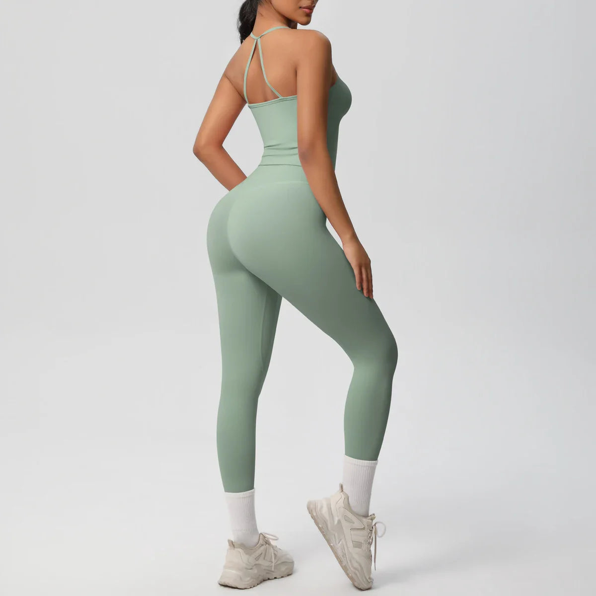 2PCS Yoga Set Nude Feeling Workout Sets Women Tracksuit Gym Push Up Fitness Running Workout Sportwear Sport Bra Leggings Suit