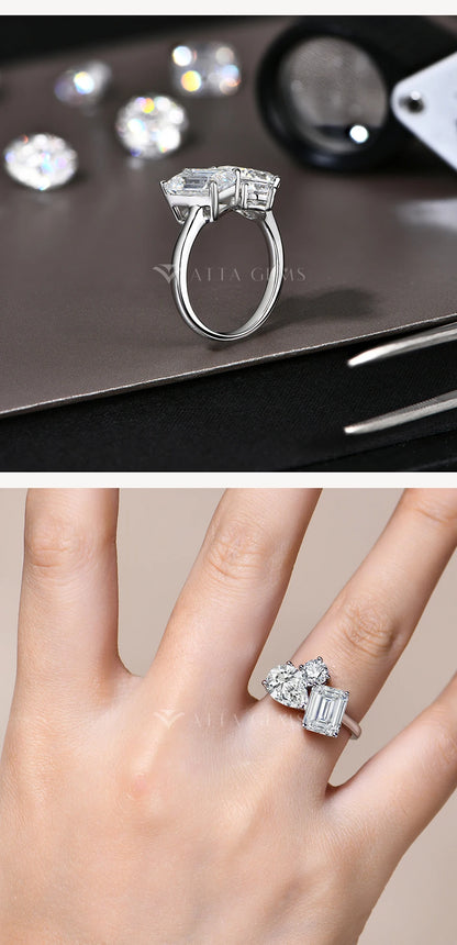 Total 5.5CT All Lab-Creatred Moissantie Ring for Women S925 Silver Engagement Ring Classic Wedding Engagemen Jewelry