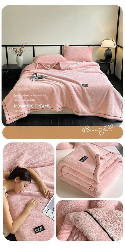 New Grade A Half-sided Velvet Autumn Winter Keep Warm Blankets for Bed Soft Fluffy Warmth Sofa Blanket Shawl Napping Blankets
