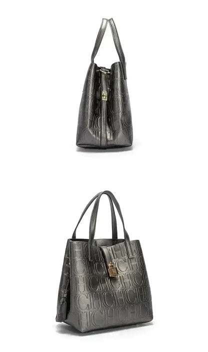 Large Capacity Handbag Luxury Brand Temperament Letter Print with Lock Design 2025 Trendy Women's Crossbody Bag