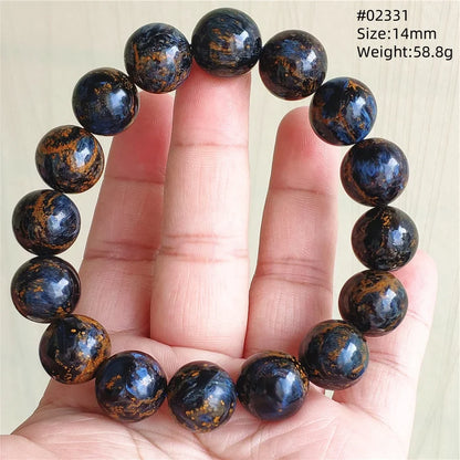 Natural Blue Pietersite Bracelet Women Men Beads Round Beads Chatoyant Cat Eye Fire Pietersite Namibia AAAAAA