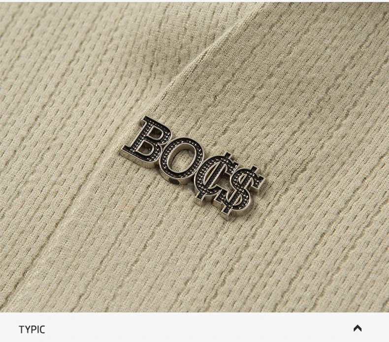 Men's Business Casual Solid Color Stretch V-neck POLO Shirt Daily Commute Striped Sweater for Fall 2024.