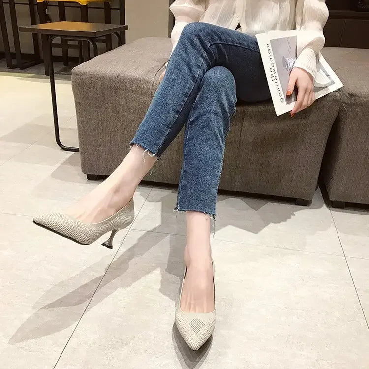 Women Pumps Summer Shoes Thin High Heels Sexy Pointed Toe Slip-on Wedding Party Brand Fashion Shoes For Lady Female Mujer