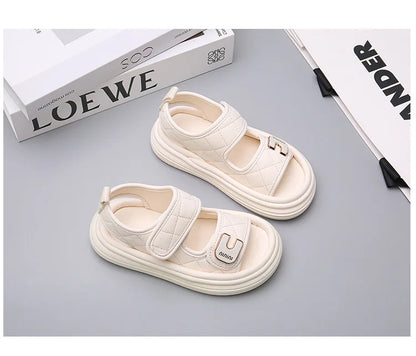 Children Summer Sandals Baby Anti-slip Wearable Summer Shoes Girls Solid Color Hook Sandals Boys Breathable Beach Sandals