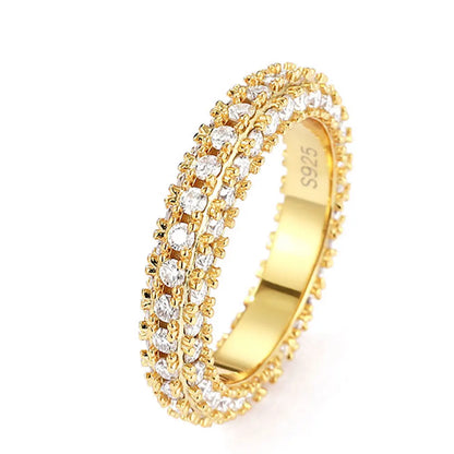 D VVS1 All Moissanite Rings for Women Man Lab Diamond Wedding Eternity Band with GRA S925 Silver Plated 18k Gold Ring