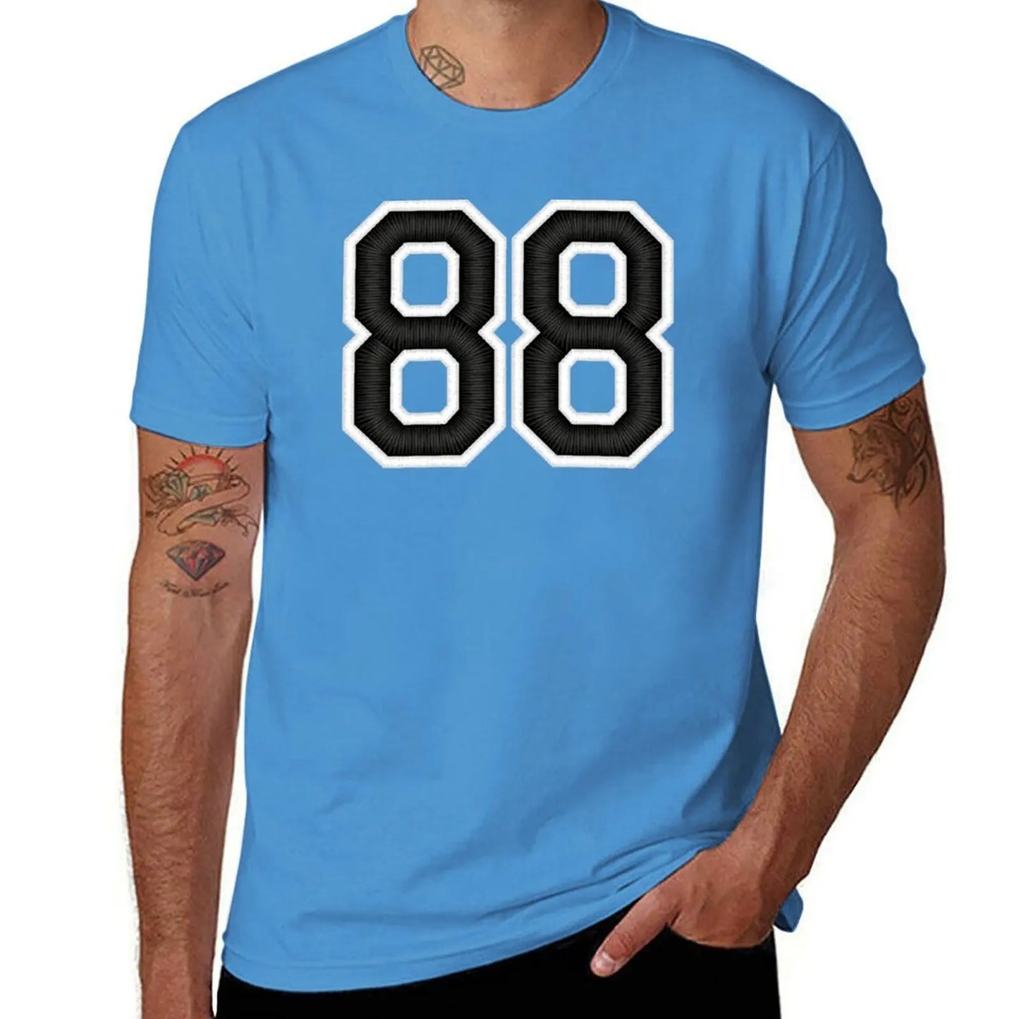 88 Black Jersey Sports Number eighty-eight Football 88 T-Shirt cute clothes graphics sweat funny t shirts for men