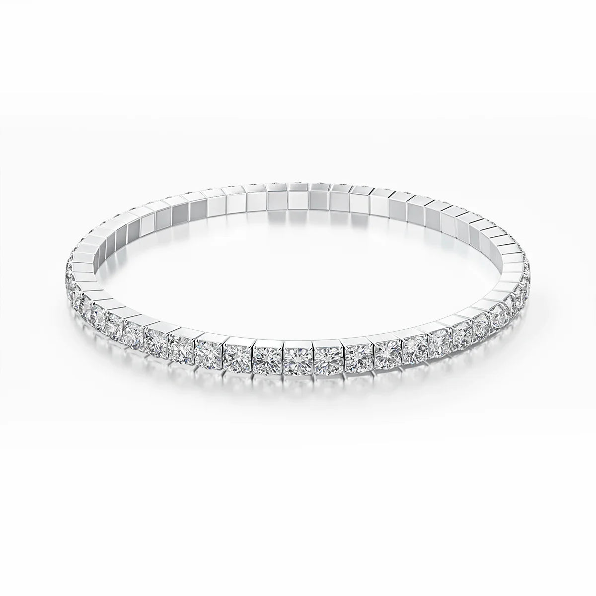 Stretch Rope Moissanite Tennis Bracelet for Women Man 2.5/3.mm Brilliant Cut 925 Sterling Silver Hand Chain Party Jewelry Gifts