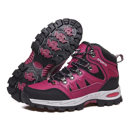 Outdoor Waterproof Hiking Boots Men's Women's Spring And Autumn Hiking Wear-resistant Mountain Sports Boots Hunting Sports Shoes