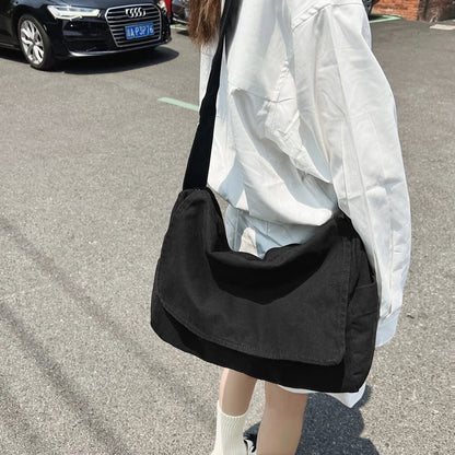 Women's Messenger Bag Vintage Handbag Canvas Teenager Shoulder Tote Bags Casual Handbag Crossbody Bag