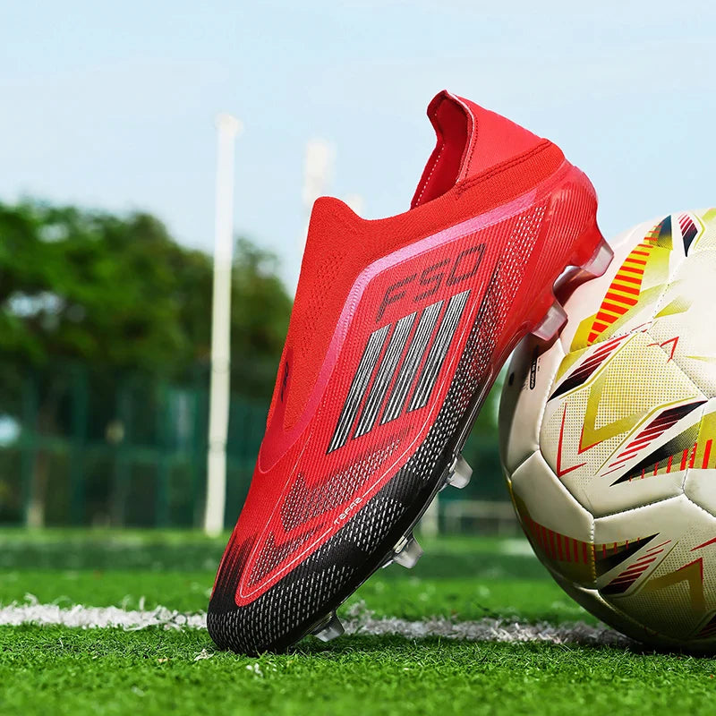 Men Football Boots Training Cleats Soccer Shoes FG Ultralight Breathable Drop Shipping Match Sport Long Spikes Indoor Sneakers