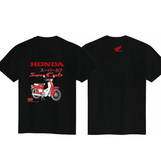 Super Cub Motorcycle T Shirt Men Vintage Biker Rider Graphic Tee Cotton Casual Short Sleeve Streetwear Top