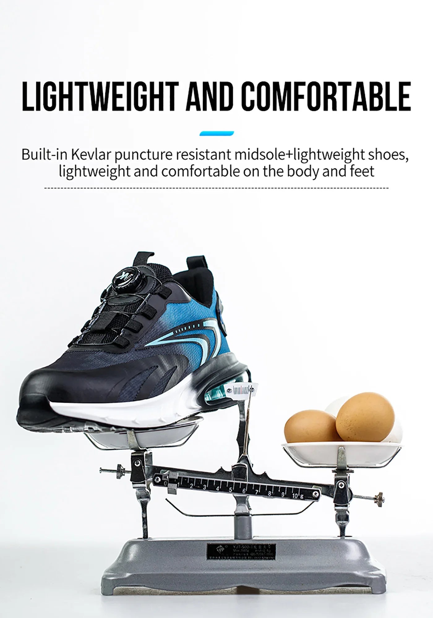 Rotating buckle lightweight and breathable work shoes, protective shoes, industrial safety, puncture resistant steel toe shoes