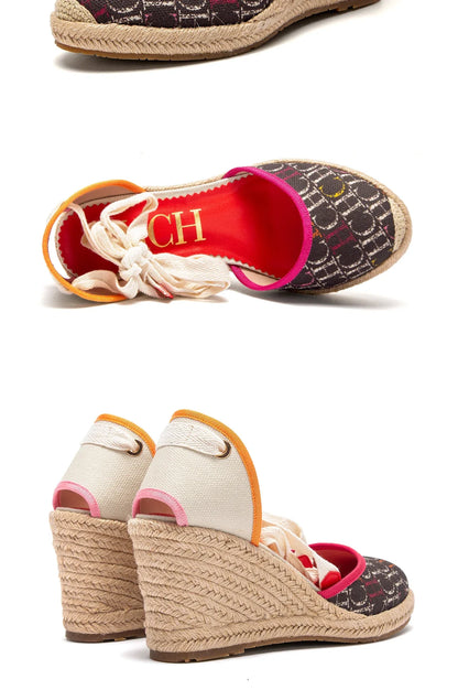 Women's High Heels Summer Espadrillle Platform Wedge 2025 Sandals Closed Toe Ankle Strap Lace up Beach Vacation Party 8cm