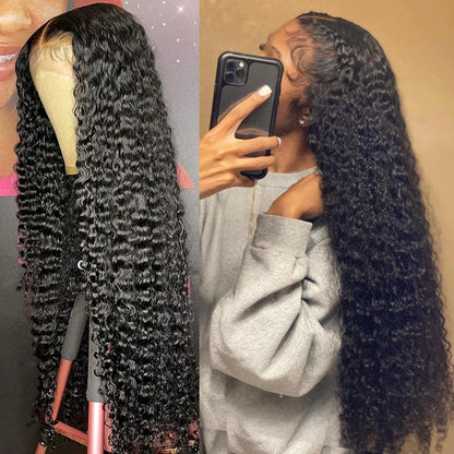 34 36inch Hd 13x4 13x6 Curly Wigs Deep Wave Frontal Wig Brazilian Curly Human Hair Wig Loose Water Wave Wig For Women