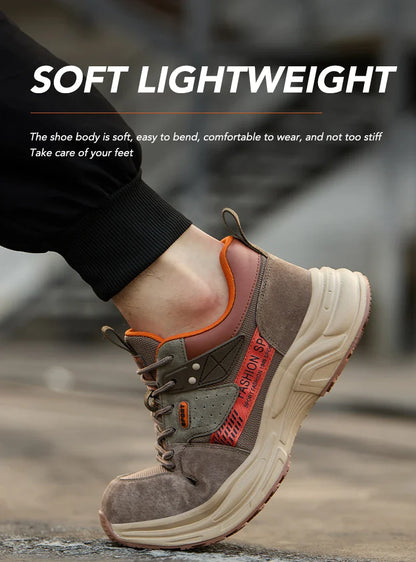 Anti-Puncture Work Shoe For Man  breathable Safety Work Sneakers with iron Toe Indestructible shoes Breathable Work Boots