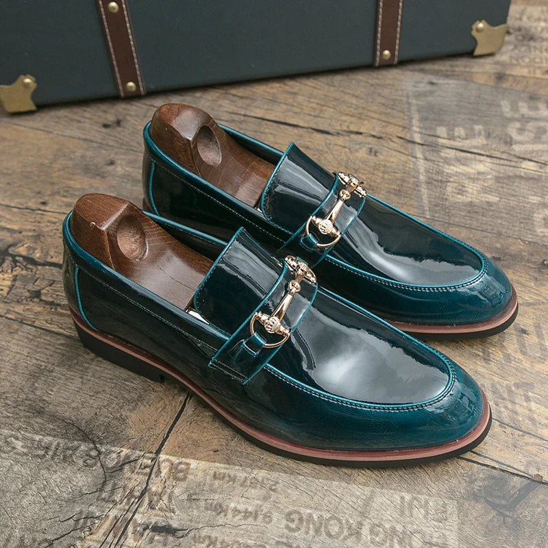 Business Casual Men Dress Shoes Luxury Glitter Designer Formal Shoes For Man Patent Leather Shoes Pointed Toe Men's Social Shoes