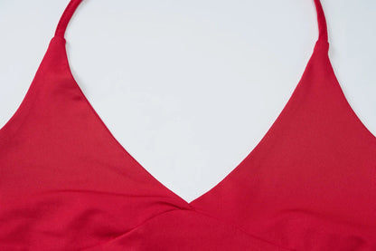 Solid Halter Backless Bandage Sexy Slim Crop Camis Top 2025 Summer Women Fashion Y2K Clothes Streetwear Festival Club