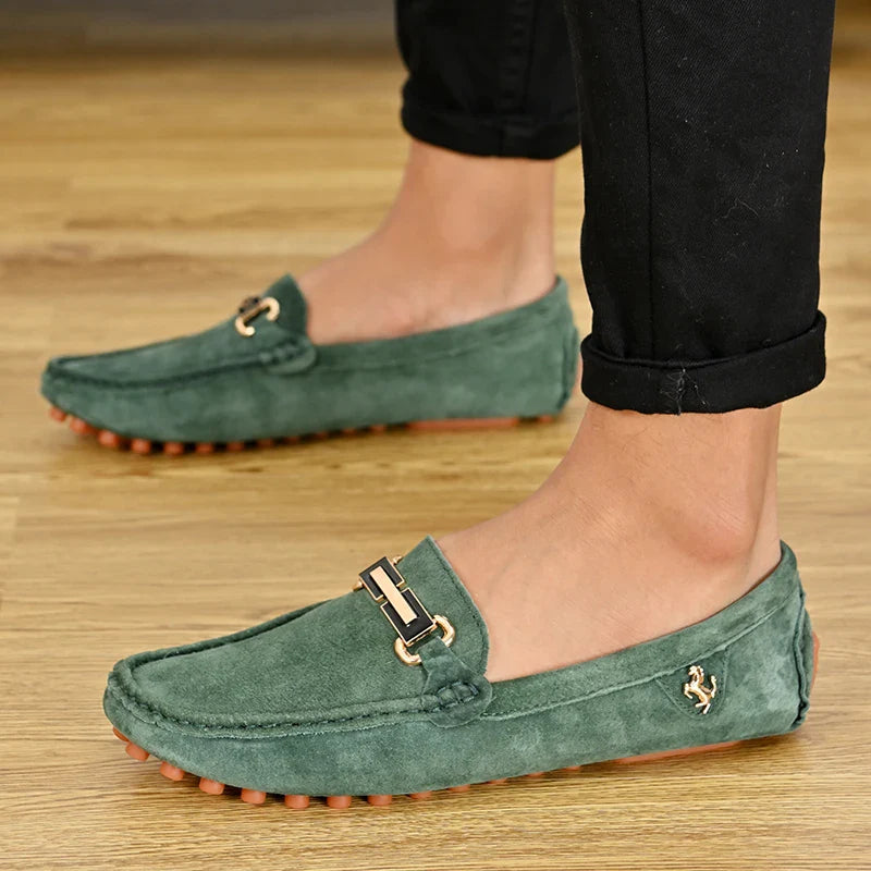 Men Fashion Luxury Leisure Leather Loafers Shoes Slip on Soft Comfortable Non-slip Driving for Men