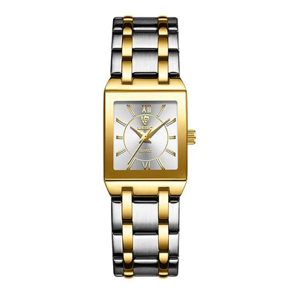 Luxury Quartz Wristwatches For Women Men Business Watch Simple Design Black Gold Stainless Steel Waterproof Quartz Clock