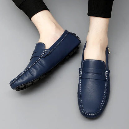 2025 New Handmade Beanie Shoes Men's Soft Sole Lazy Korean Style Trbottomy Easiest for Match Casual Slip-On Driving