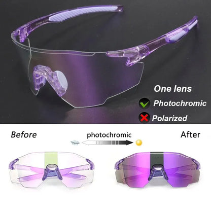 Photochromic Polarized Cycling Glasses Men Women Bike Glasses UV400 Eyewear Sunglasses HikingMTB Road Bicycle Goggles
