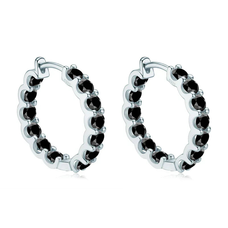 Hoops 100% 925 Sterling Silver Real 3mm Moissanite Stud Earrings For Women Sparkling Jewelry Gifts with Certificate Gifts