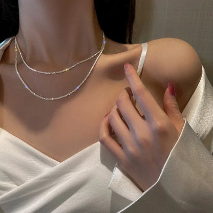 Stainless Steel Necklaces Black Exquisite Minimalist Square Pendant Choker Chains Fashion Necklace For Women Jewelry Party Gifts
